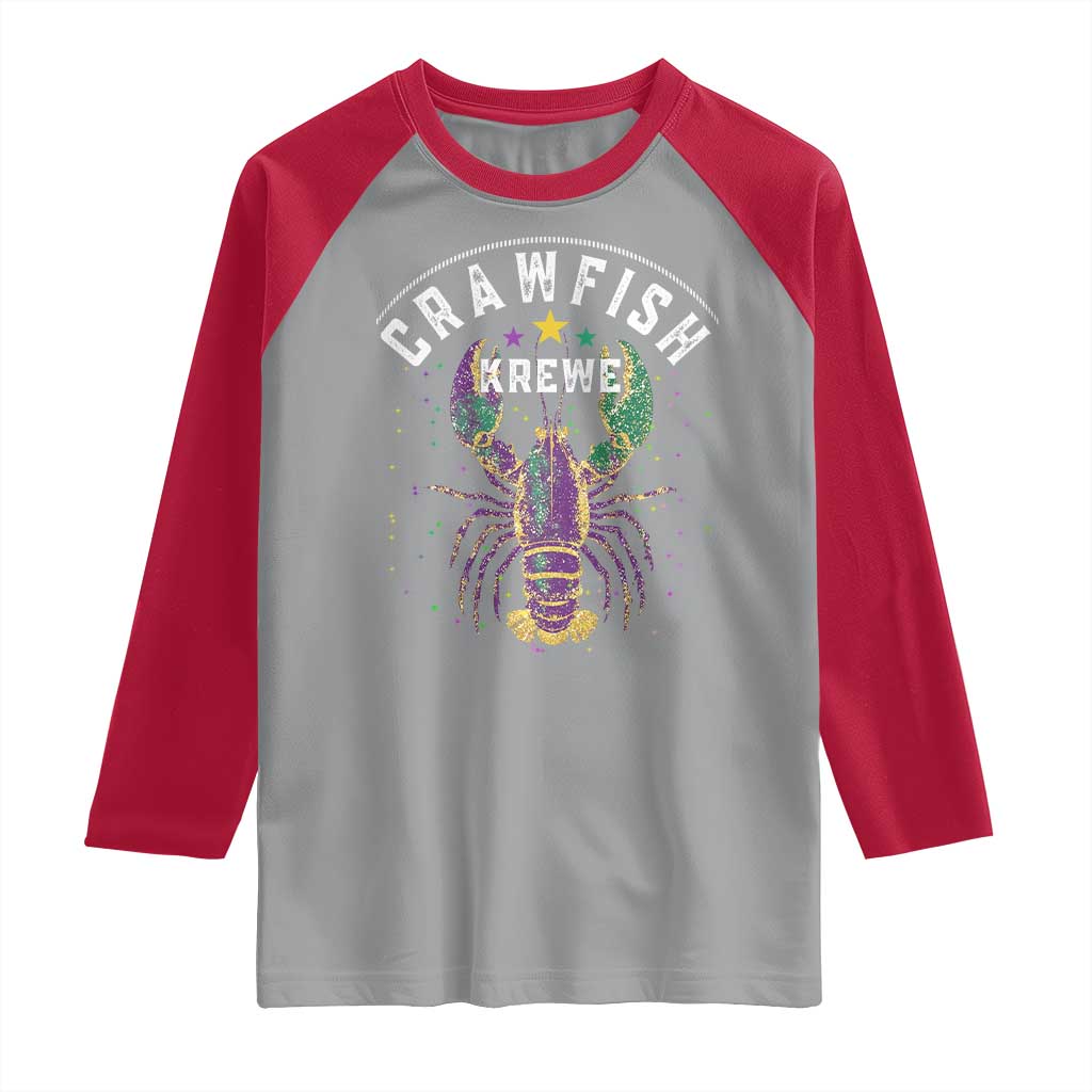 Funny Cajun Crawfish Boil Mardi Gras Raglan Shirt Crawfish Krewe