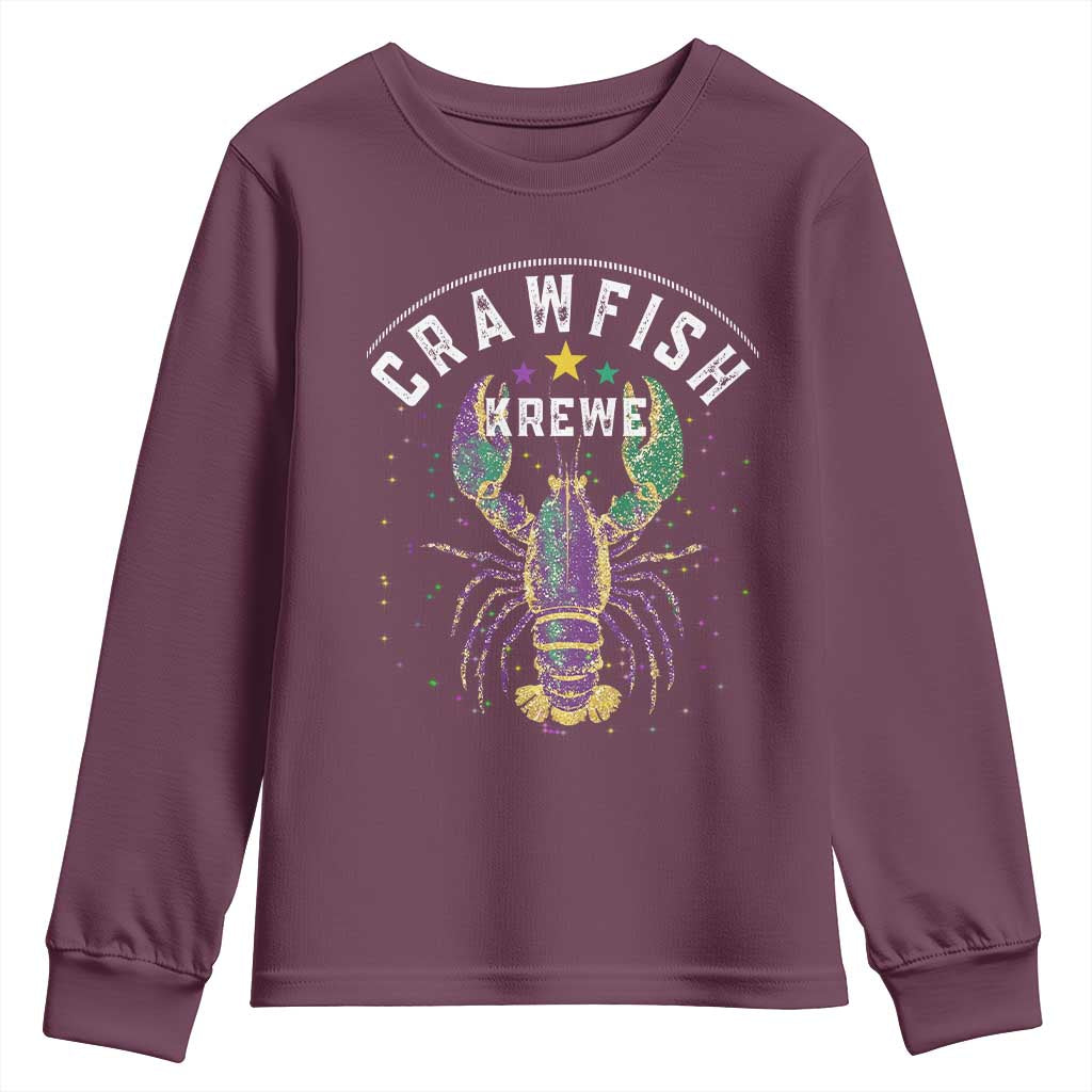 Funny Cajun Crawfish Boil Mardi Gras Youth Sweatshirt Crawfish Krewe