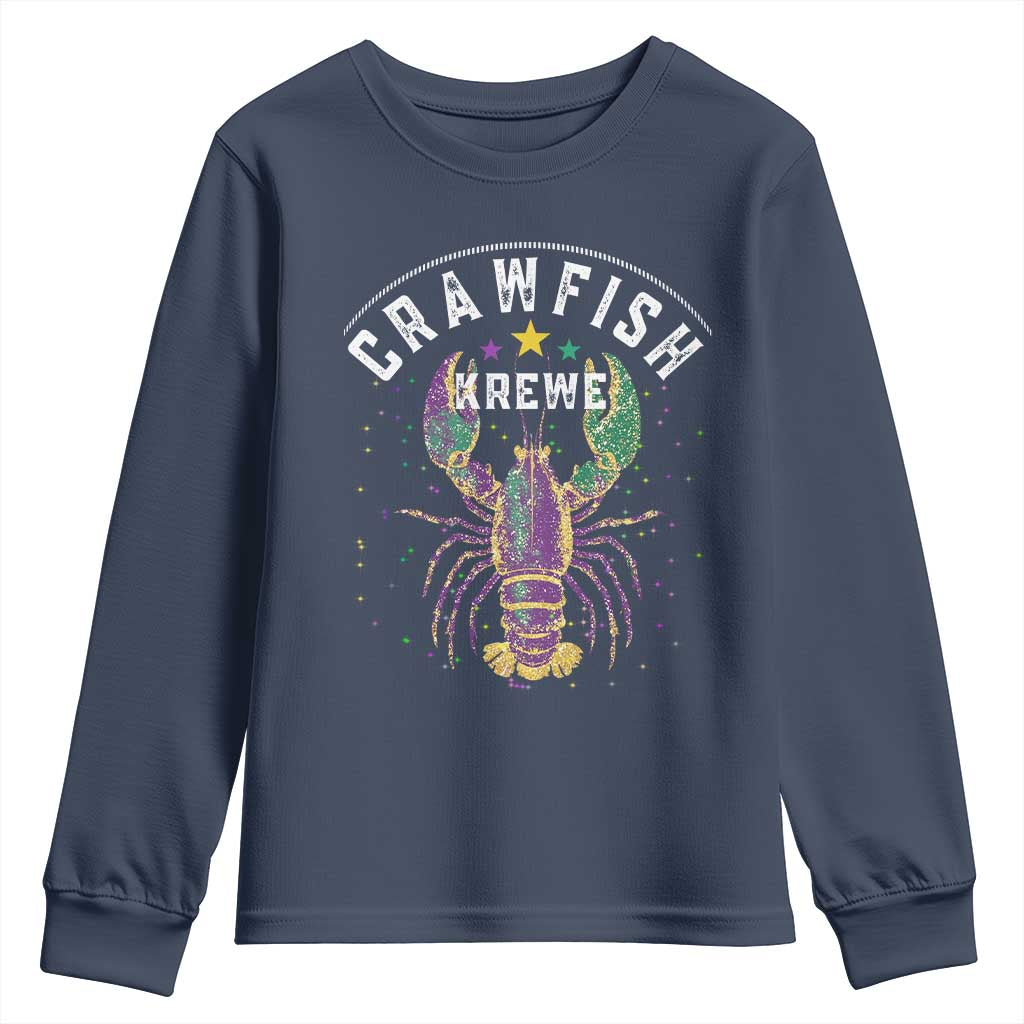 Funny Cajun Crawfish Boil Mardi Gras Youth Sweatshirt Crawfish Krewe