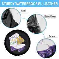 Funny Mardi Gras Spare Tire Cover Rollin' With My Krewe Marching Boots Carnival Party