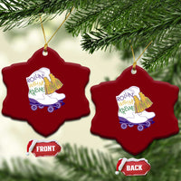 Funny Mardi Gras Ceramic Ornament Rollin' With My Krewe Marching Boots Carnival Party