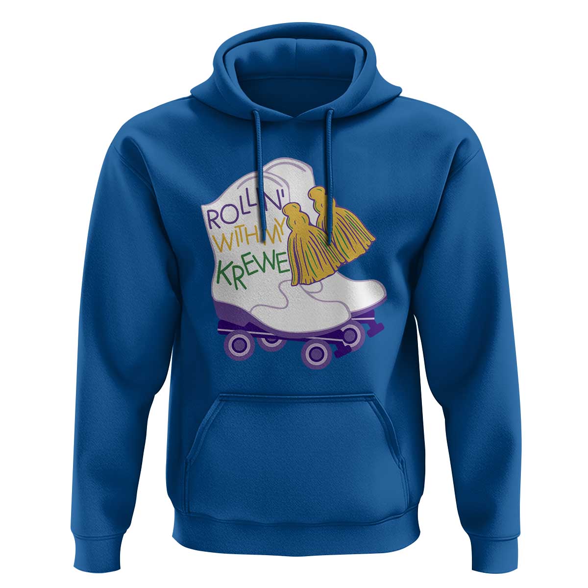 Funny Mardi Gras Hoodie Rollin' With My Krewe Marching Boots Carnival Party