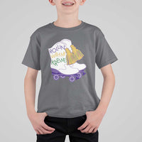 Funny Mardi Gras T Shirt For Kid Rollin' With My Krewe Marching Boots Carnival Party