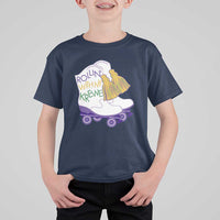 Funny Mardi Gras T Shirt For Kid Rollin' With My Krewe Marching Boots Carnival Party