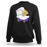 Funny Mardi Gras Sweatshirt Rollin' With My Krewe Marching Boots Carnival Party