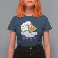 Funny Mardi Gras T Shirt For Women Rollin' With My Krewe Marching Boots Carnival Party