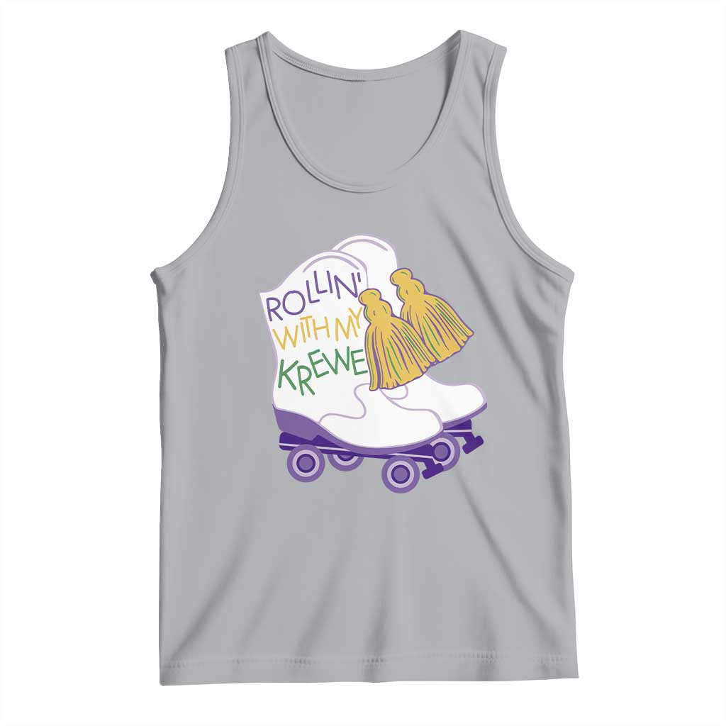Funny Mardi Gras Tank Top Rollin' With My Krewe Marching Boots Carnival Party