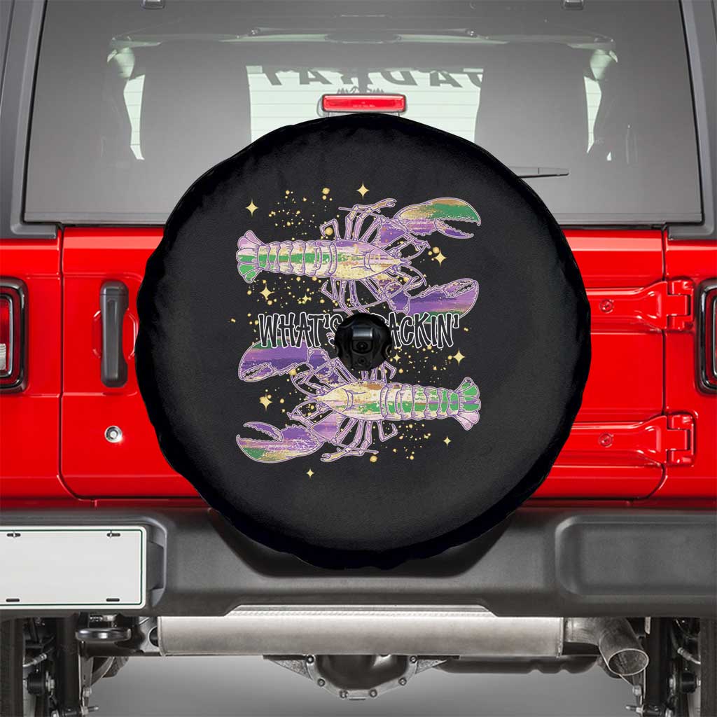 Funny Cajun Crawfish Boil Mardi Gras Spare Tire Cover What's Crackin