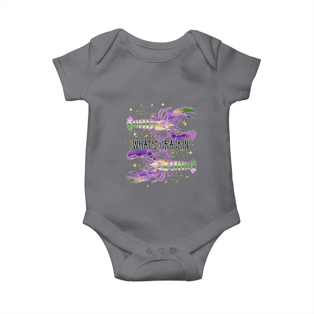 Funny Cajun Crawfish Boil Mardi Gras Baby Onesie What's Crackin