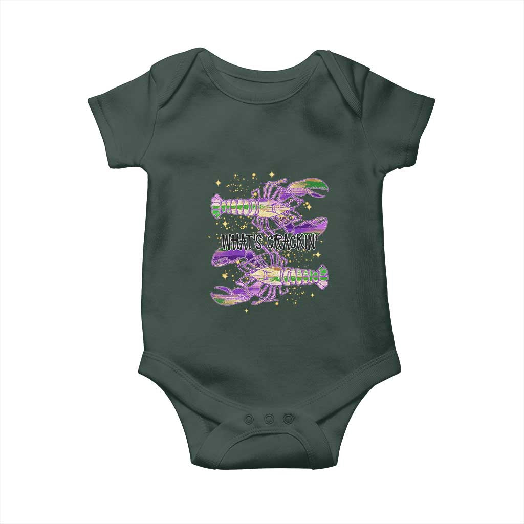 Funny Cajun Crawfish Boil Mardi Gras Baby Onesie What's Crackin