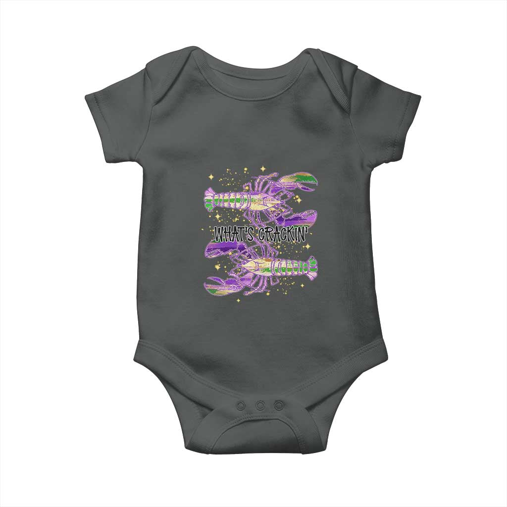 Funny Cajun Crawfish Boil Mardi Gras Baby Onesie What's Crackin