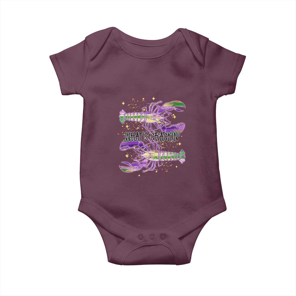 Funny Cajun Crawfish Boil Mardi Gras Baby Onesie What's Crackin