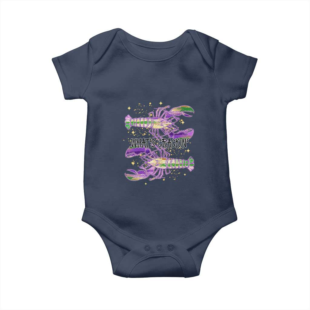 Funny Cajun Crawfish Boil Mardi Gras Baby Onesie What's Crackin