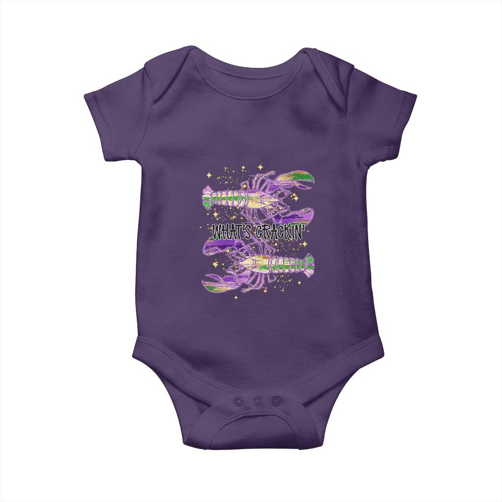 Funny Cajun Crawfish Boil Mardi Gras Baby Onesie What's Crackin