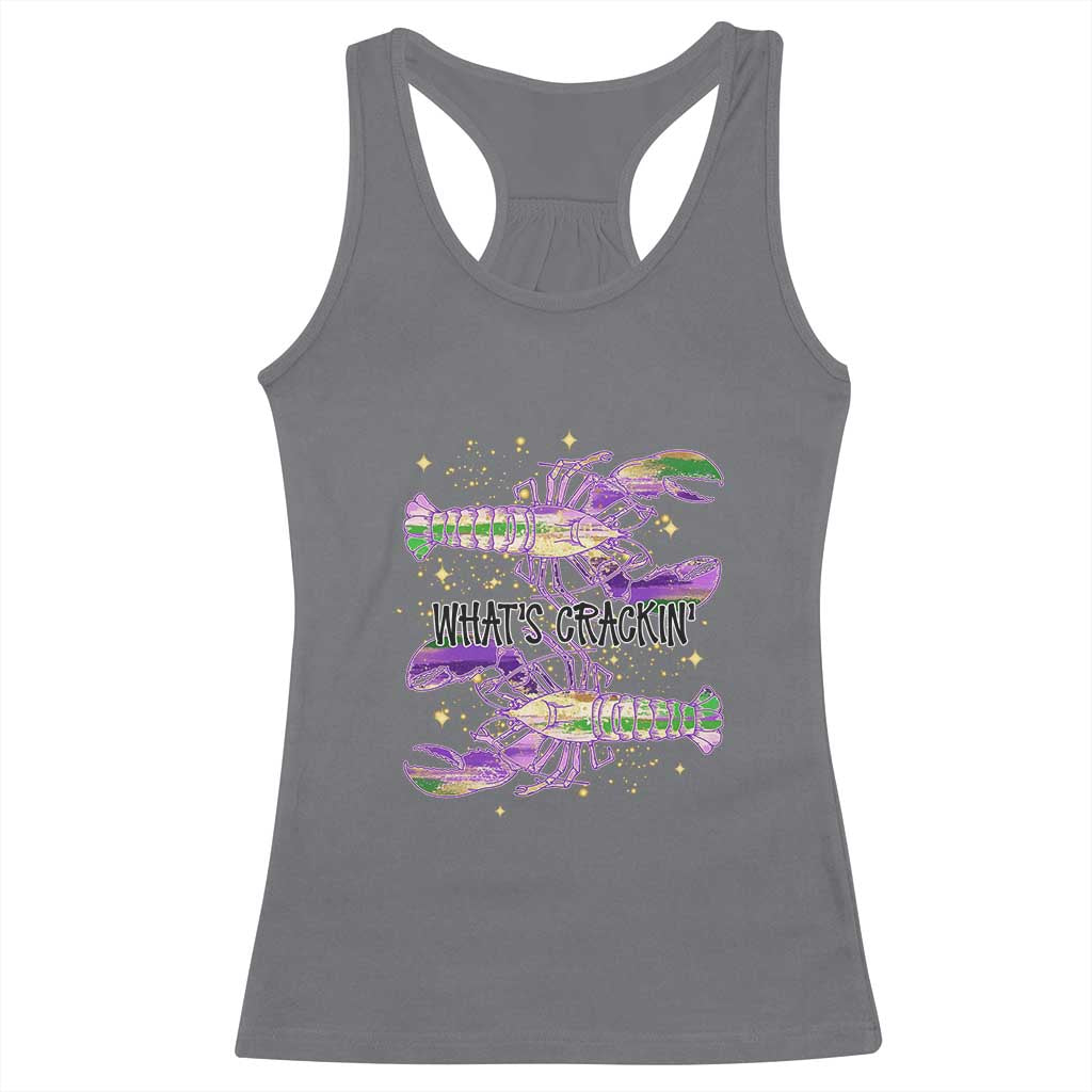 Funny Cajun Crawfish Boil Mardi Gras Racerback Tank Top What's Crackin