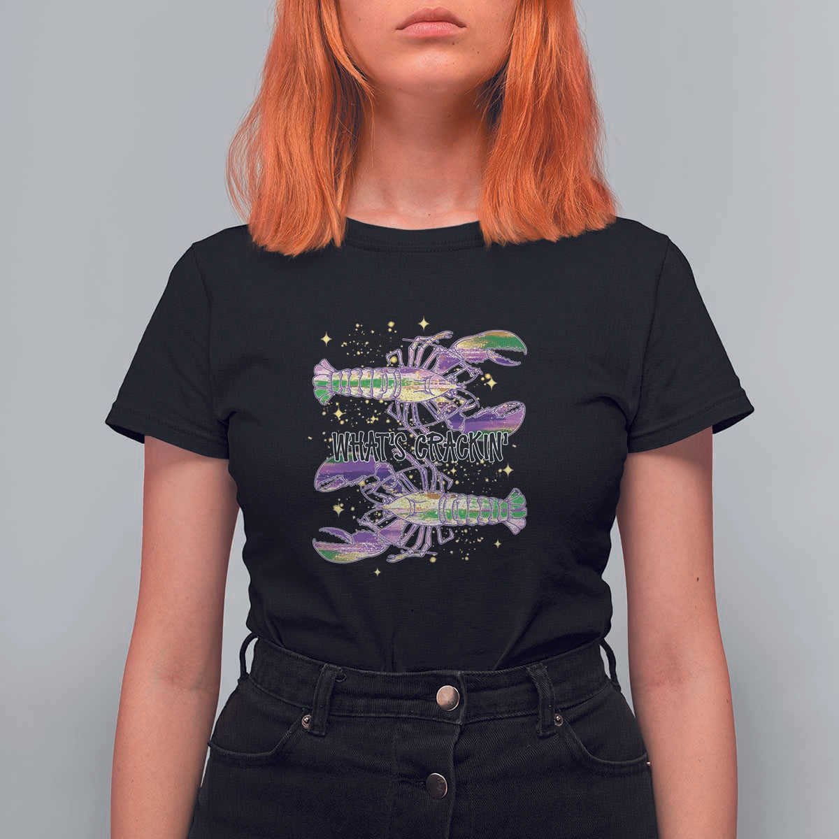 Funny Cajun Crawfish Boil Mardi Gras T Shirt For Women What's Crackin