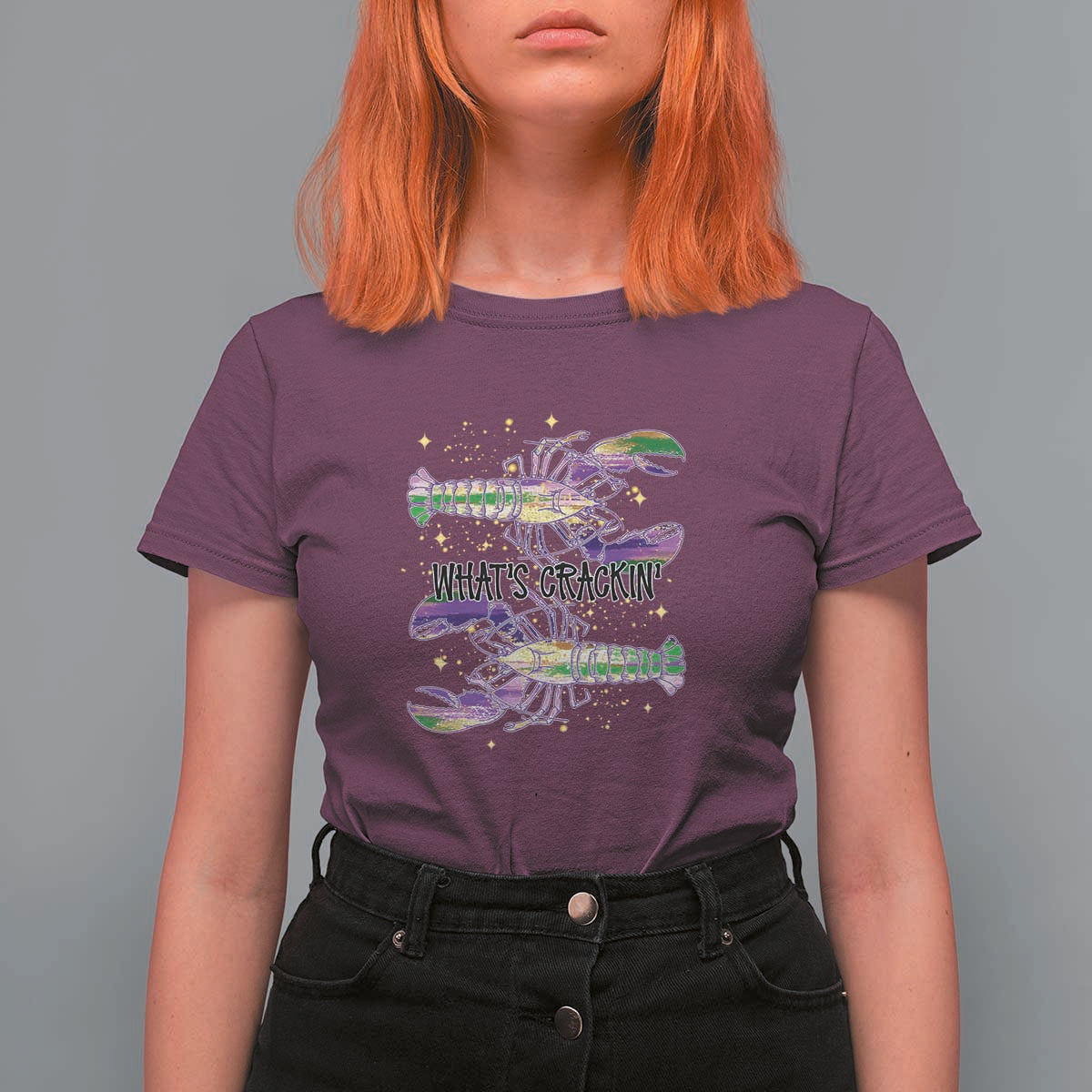 Funny Cajun Crawfish Boil Mardi Gras T Shirt For Women What's Crackin