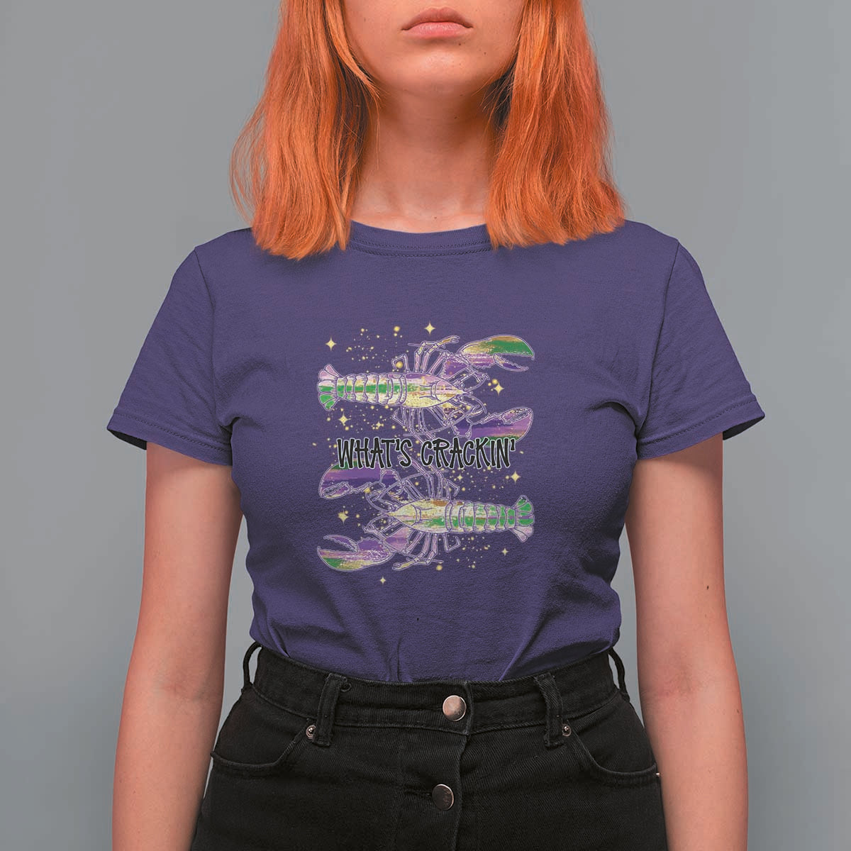 Funny Cajun Crawfish Boil Mardi Gras T Shirt For Women What's Crackin