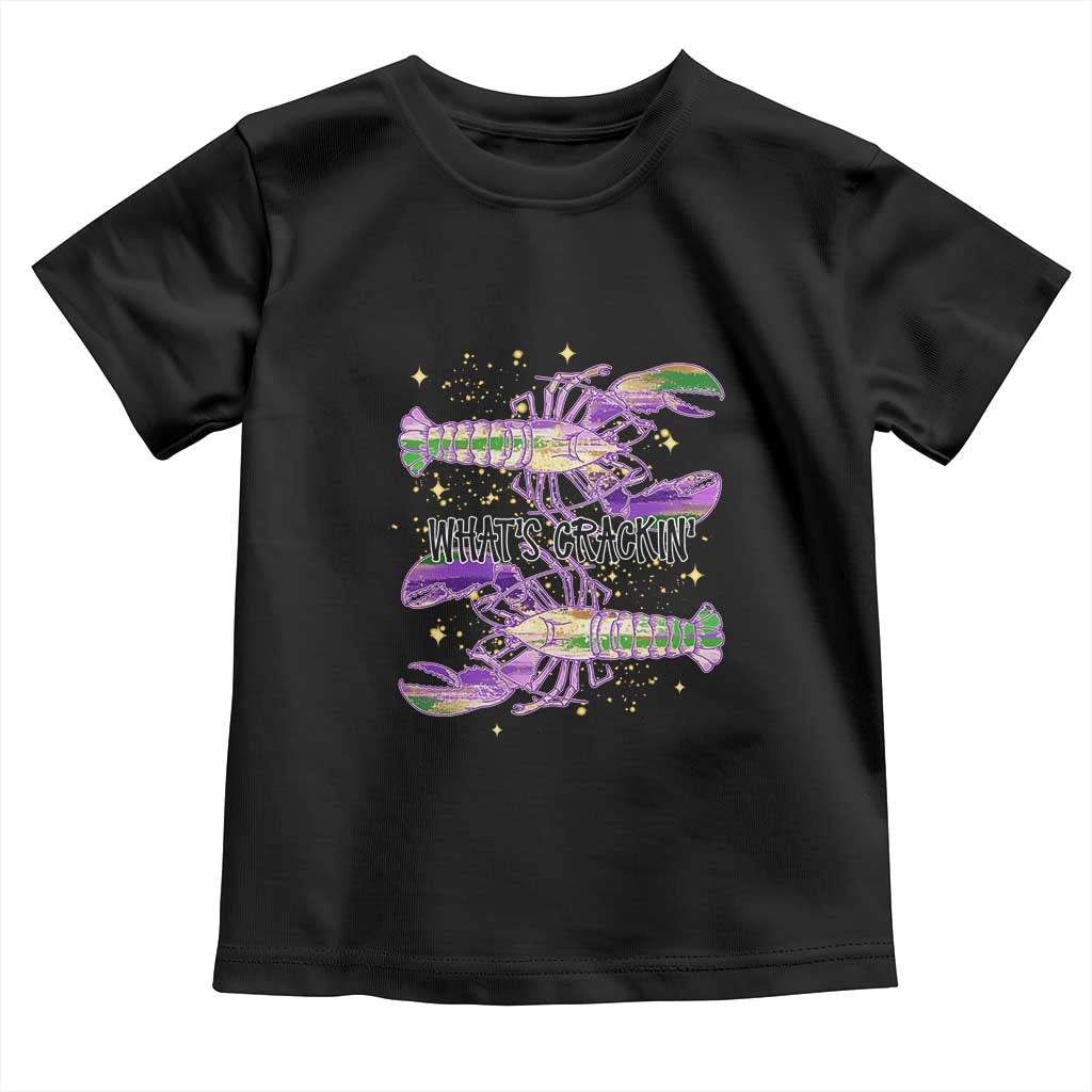 Funny Cajun Crawfish Boil Mardi Gras Toddler T Shirt What's Crackin