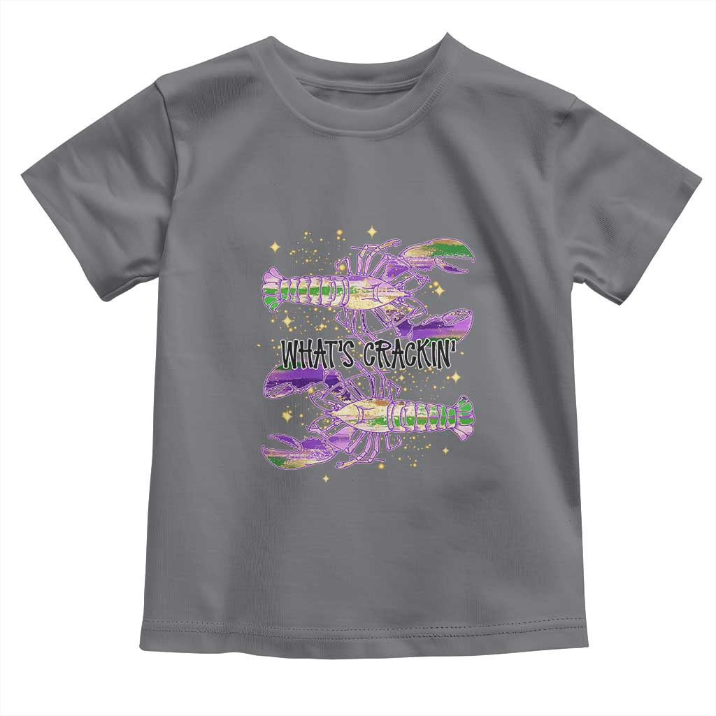 Funny Cajun Crawfish Boil Mardi Gras Toddler T Shirt What's Crackin