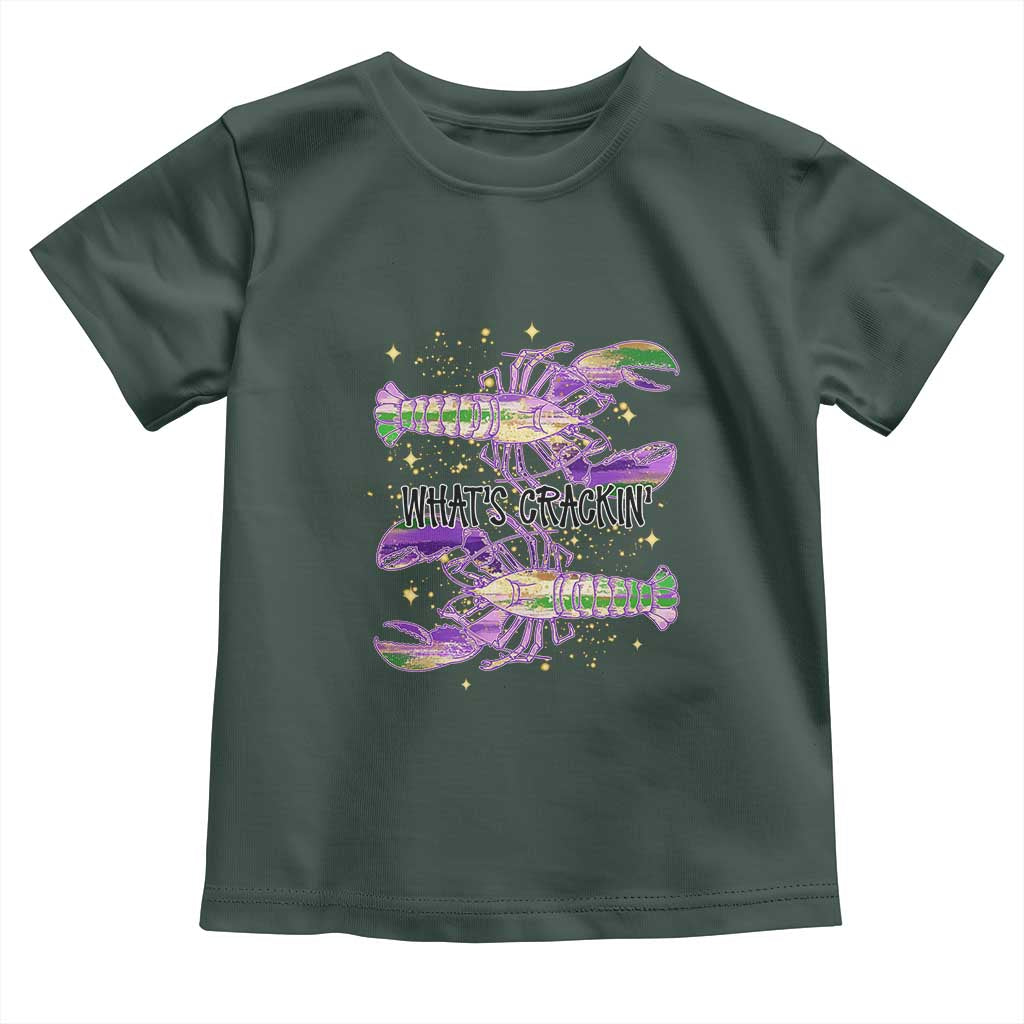 Funny Cajun Crawfish Boil Mardi Gras Toddler T Shirt What's Crackin