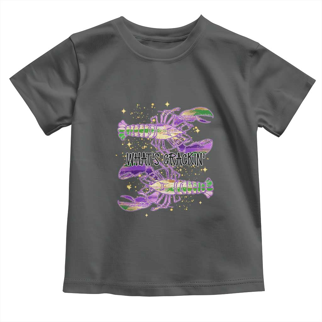 Funny Cajun Crawfish Boil Mardi Gras Toddler T Shirt What's Crackin