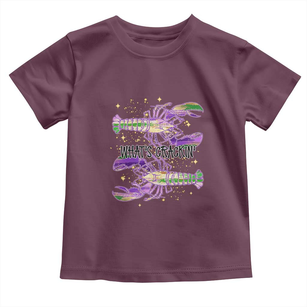 Funny Cajun Crawfish Boil Mardi Gras Toddler T Shirt What's Crackin