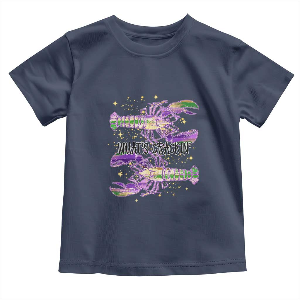 Funny Cajun Crawfish Boil Mardi Gras Toddler T Shirt What's Crackin