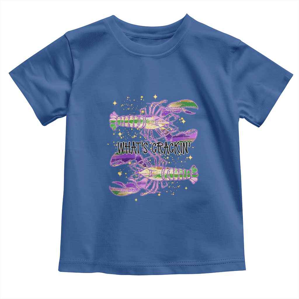 Funny Cajun Crawfish Boil Mardi Gras Toddler T Shirt What's Crackin