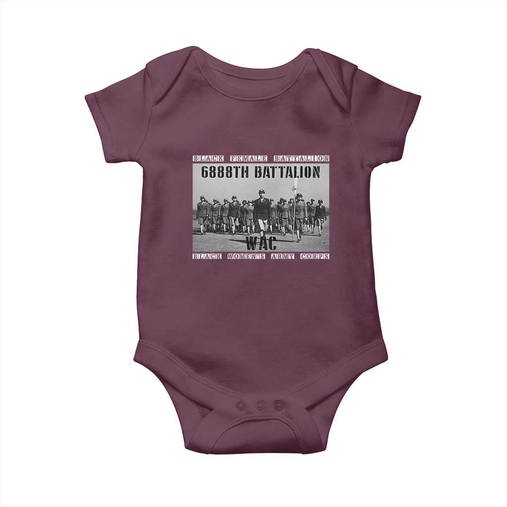 6888th Battalion Baby Onesie Black Female Battalion WAC Women's Army Corps Black History Month