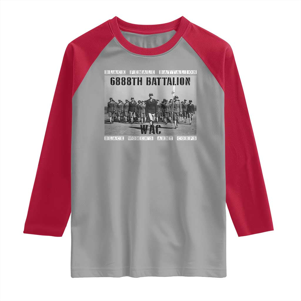 6888th Battalion Raglan Shirt Black Female Battalion WAC Women's Army Corps Black History Month