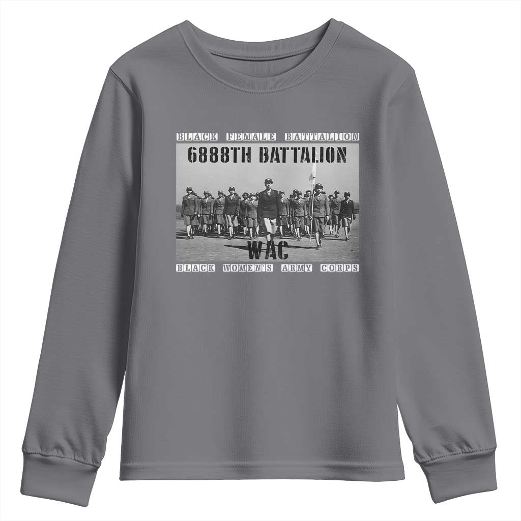 6888th Battalion Youth Sweatshirt Black Female Battalion WAC Women's Army Corps Black History Month