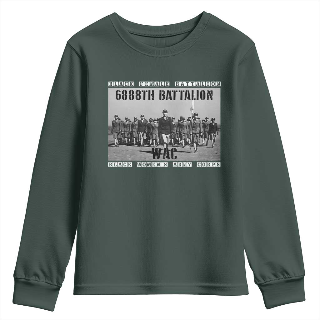 6888th Battalion Youth Sweatshirt Black Female Battalion WAC Women's Army Corps Black History Month