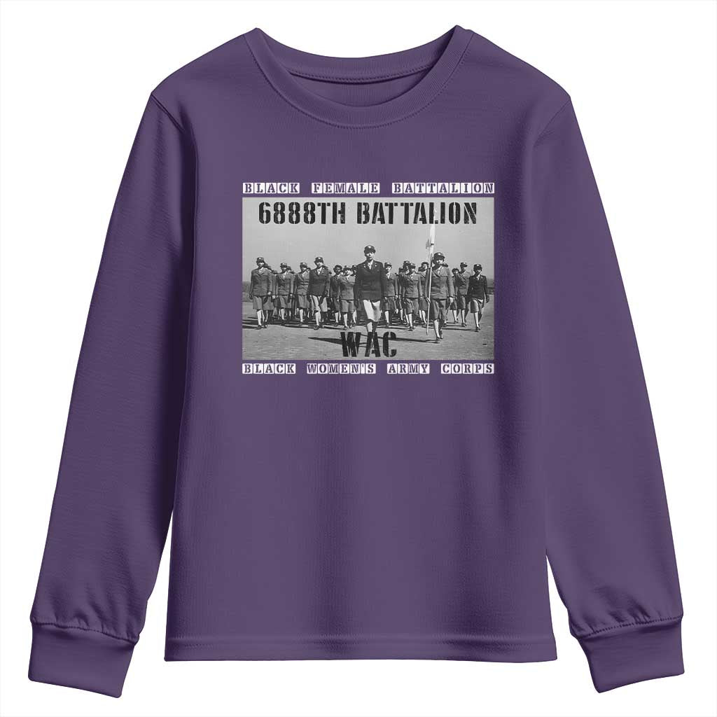 6888th Battalion Youth Sweatshirt Black Female Battalion WAC Women's Army Corps Black History Month