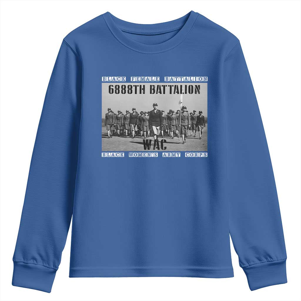 6888th Battalion Youth Sweatshirt Black Female Battalion WAC Women's Army Corps Black History Month