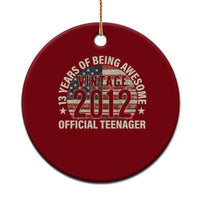 13th Birthday Ceramic Ornament Vintage 2012 Official Teenager 13 Years Of Being Awesome American Flag - Wonder Print Shop