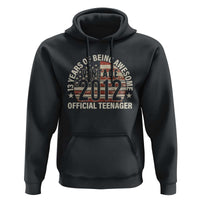 13th Birthday Hoodie Vintage 2012 Official Teenager 13 Years Of Being Awesome American Flag