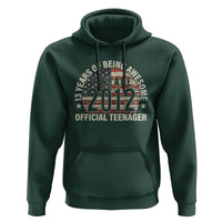 13th Birthday Hoodie Vintage 2012 Official Teenager 13 Years Of Being Awesome American Flag