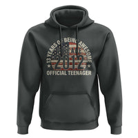 13th Birthday Hoodie Vintage 2012 Official Teenager 13 Years Of Being Awesome American Flag