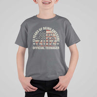 13th Birthday T Shirt For Kid Vintage 2012 Official Teenager 13 Years Of Being Awesome American Flag