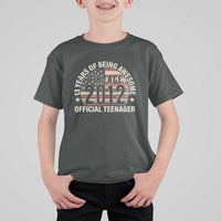 13th Birthday T Shirt For Kid Vintage 2012 Official Teenager 13 Years Of Being Awesome American Flag