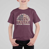 13th Birthday T Shirt For Kid Vintage 2012 Official Teenager 13 Years Of Being Awesome American Flag