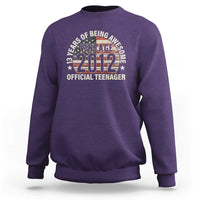 13th Birthday Sweatshirt Vintage 2012 Official Teenager 13 Years Of Being Awesome American Flag