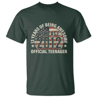 13th Birthday T Shirt Vintage 2012 Official Teenager 13 Years Of Being Awesome American Flag