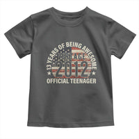 13th Birthday Toddler T Shirt Vintage 2012 Official Teenager 13 Years Of Being Awesome American Flag