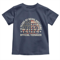13th Birthday Toddler T Shirt Vintage 2012 Official Teenager 13 Years Of Being Awesome American Flag