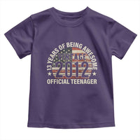 13th Birthday Toddler T Shirt Vintage 2012 Official Teenager 13 Years Of Being Awesome American Flag