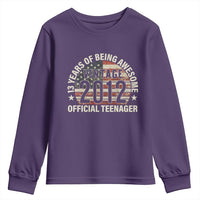 13th Birthday Youth Sweatshirt Vintage 2012 Official Teenager 13 Years Of Being Awesome American Flag