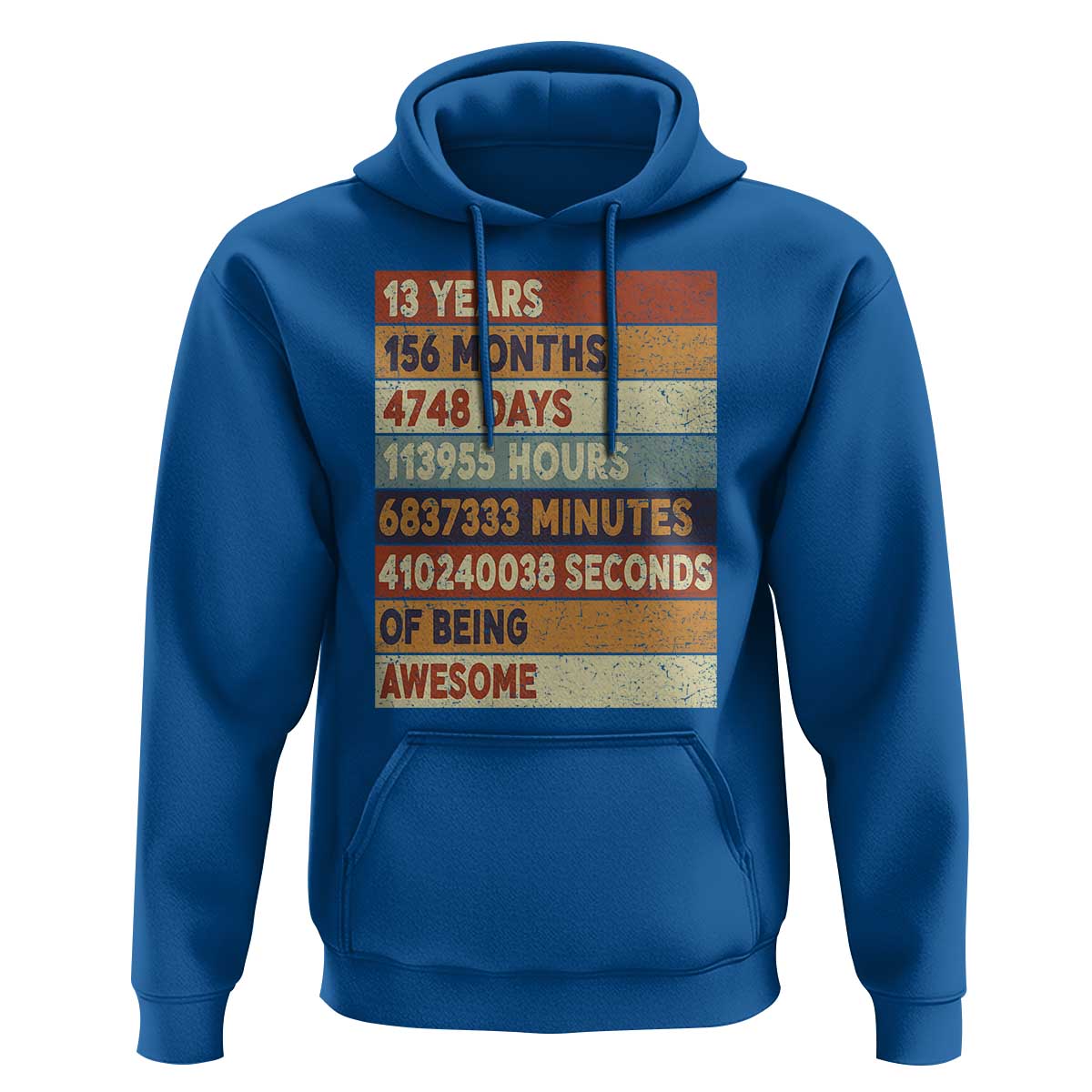 Funny 13th Birthday Hoodie 13 Years 156 Months 4748 Days Vintage Retro