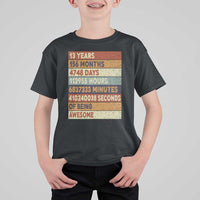 Funny 13th Birthday T Shirt For Kid 13 Years 156 Months 4748 Days Vintage Retro